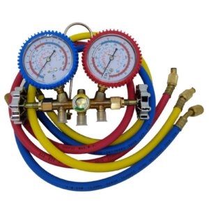 MANIFOLD DE 2 VIAS PARA R134/R22/R404 COM MANGUEIRAS DE 90CM | Mixtool® MT80150.030