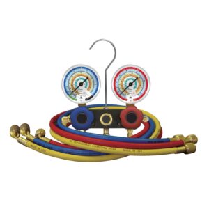 MANIFOLD DE 2 VIAS PARA R410A/R507A/R404A/R22 COM MANGUEIRAS DE 90CM | Mixtool® MT93636-E